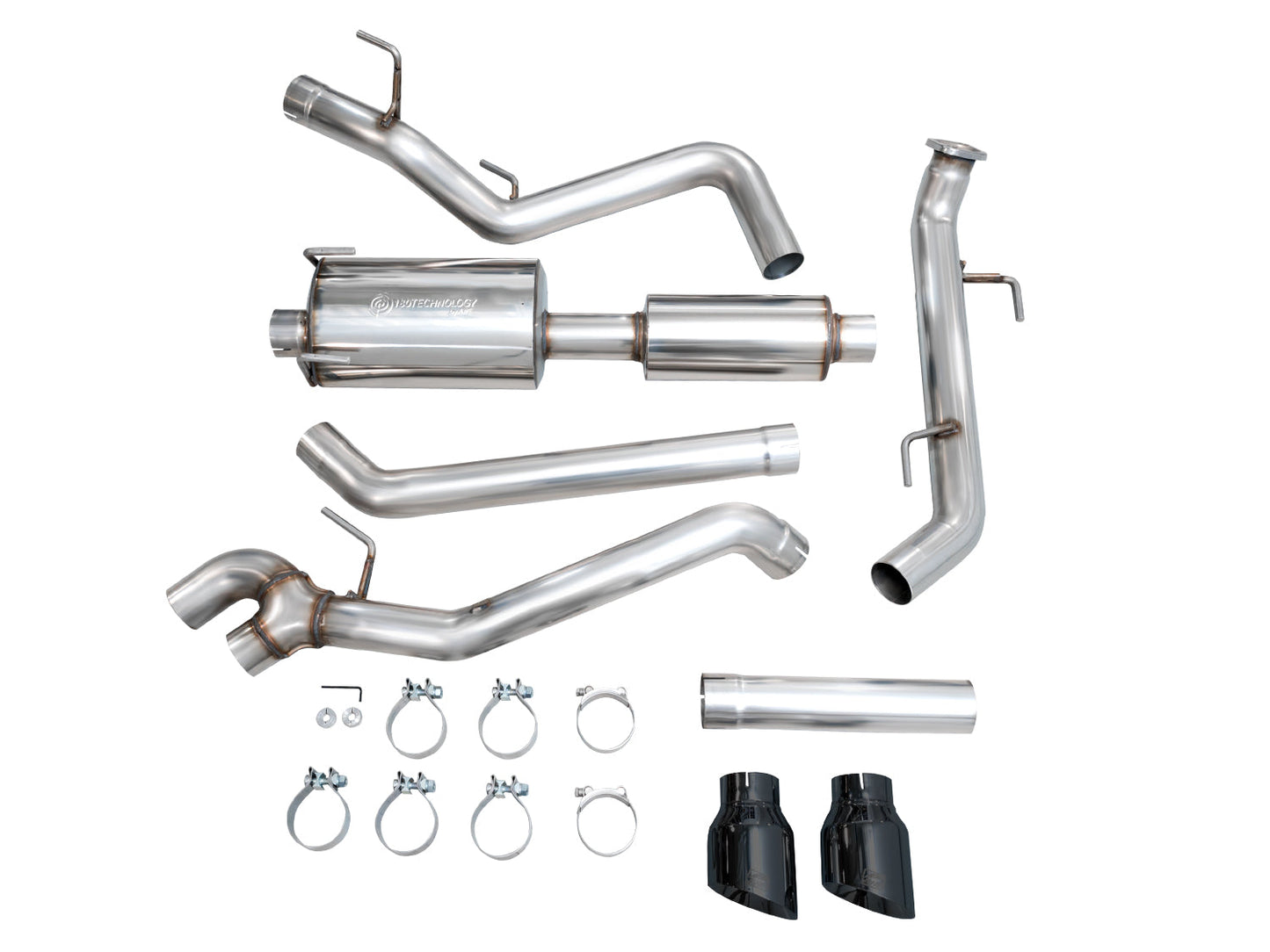 AWE 0FG Exhaust for 4th Gen Toyota Tacoma - Dual Diamond Black Tips