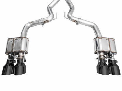 AWE SwitchPath™ Exhaust for S650 Ford Mustang Dark Horse - Quad Diamond Black Tips