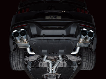 AWE SwitchPath™ Exhaust for S650 Ford Mustang Dark Horse - Quad Chrome Silver Tips