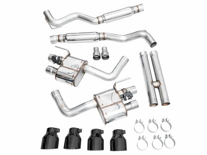 AWE SwitchPath™ Exhaust for S650 Ford Mustang Dark Horse - Quad Diamond Black Tips