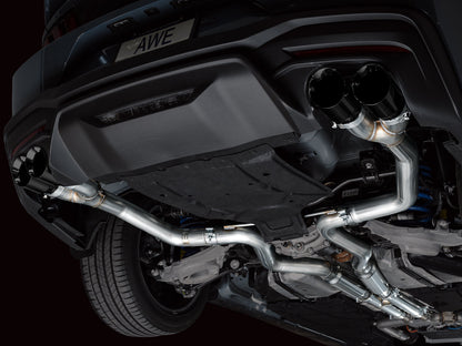 AWE Track Edition Exhaust for S650 Ford Mustang GT Fastback - Quad Diamond Black Tips