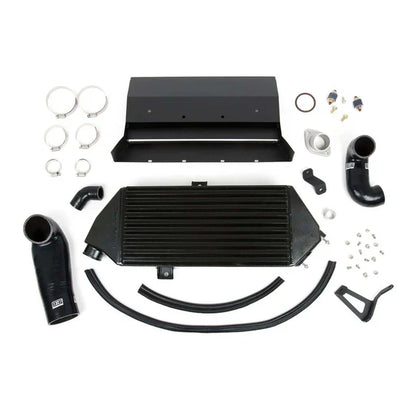 Grimmspeed Top Mount Intercooler Kit Inc. Splitter Thermal Dispersant Black For 08-14 WRX