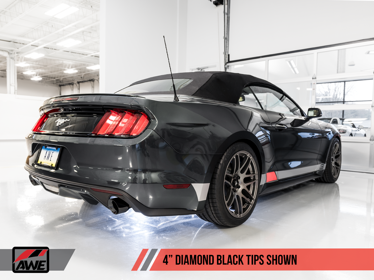 AWE Touring Edition Axle-back Exhaust for S550 Mustang EcoBoost - Diamond Black Tips