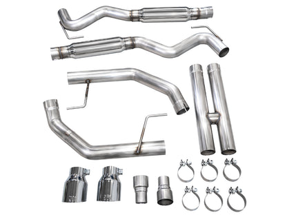 AWE Track Edition Exhaust for S650 Ford Mustang GT Fastback - Dual Chrome Silver Tips