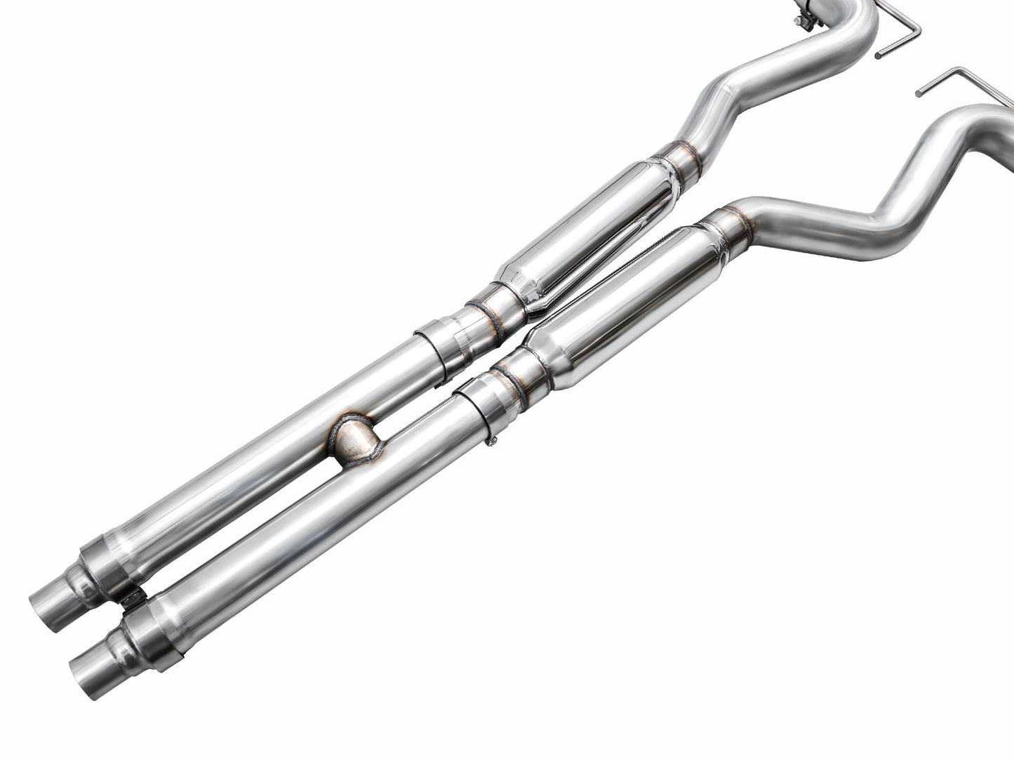 AWE Track Edition Exhaust for S650 Ford Mustang Dark Horse - Quad Diamond Black Tips