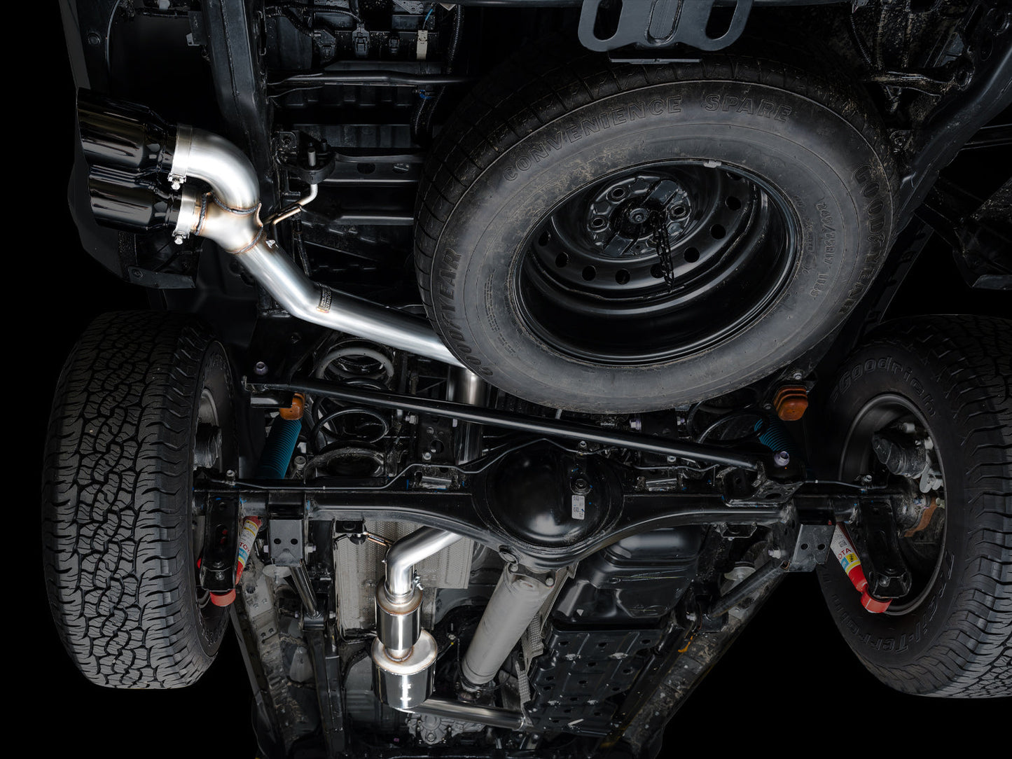 AWE 0FG Exhaust for 4th Gen Toyota Tacoma - Dual Diamond Black Tips