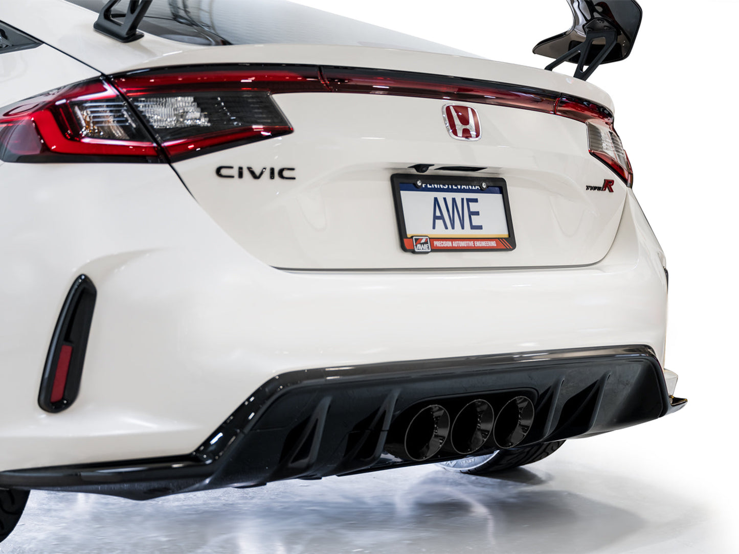 AWE Track Edition Exhaust for FL5 Civic Type R - Triple Diamond Black Tips