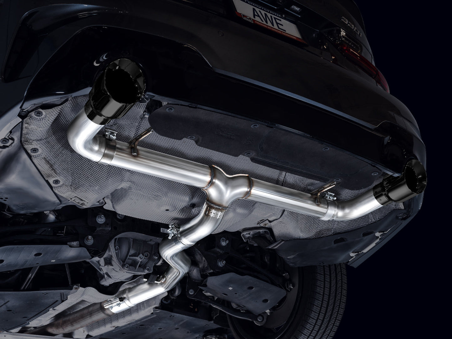 AWE Track Edition Axleback Exhaust for BMW G2X 330i/430i - Diamond Black
