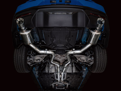 AWE Touring Edition Exhaust for S650 Ford Mustang GT Fastback - Dual Chrome Silver Tips