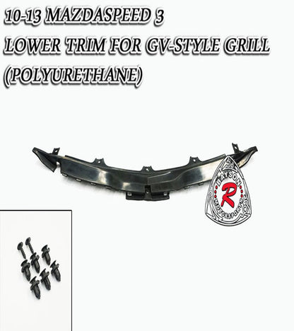 GV-Style Front Grille with Lower Trim For 2010-2013 Mazda-3 (Mazdaspeed-3 Only)