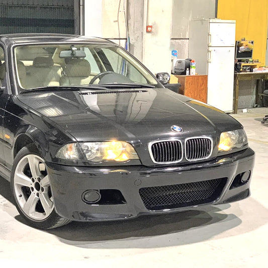 M3 Style Front Bumper with OE Style Fog Lights For 1999-2001 BMW 3-Series (4Dr, E46)