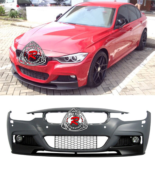 MP Style Front Bumper w/ PDC w/ Fog Lights w/ MP Front Lip For 2012-2018 BMW 3-Series (4Dr/5Dr, F30/F31)