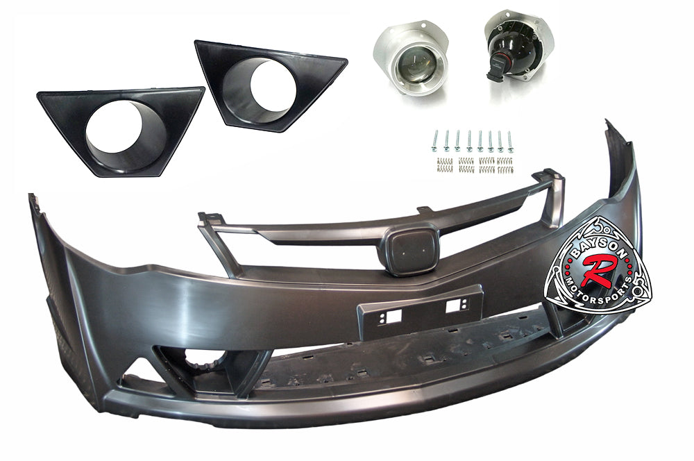 MU RR Front Bumper/Grille/Fog Lights For 2006-2011 Acura CSX 4Dr (Canadian Model)