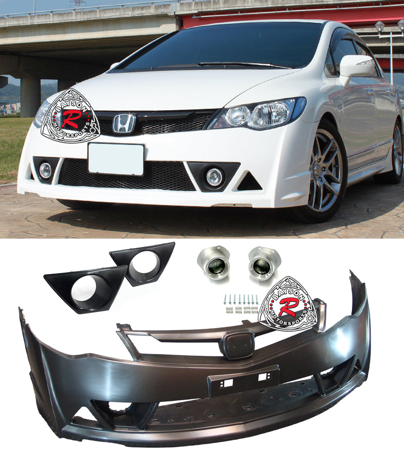 MU RR Front Bumper/Grille/Fog Lights For 2006-2011 Acura CSX 4Dr (Canadian Model)