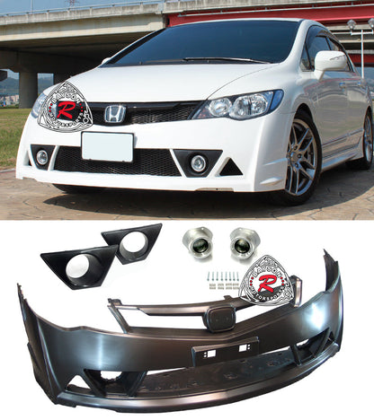 MU RR Front Bumper/Grille/Fog Lights For 2006-2011 Acura CSX 4Dr (Canadian Model)