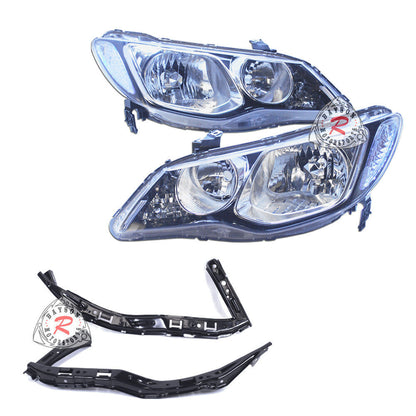 Depo Head Lights w/ Brackets For 2006-2011 Acura CSX 4Dr Sedan (Canadian Model)