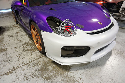 GT4 Style Front Bumper with DRL (With Headlight Washer Holes) For 2013-2016 Porsche Cayman/Boxster (981)