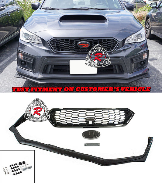 V Style Front Lip with JDM Front Grille For 2018-2021 Subaru WRX/WRX Sti