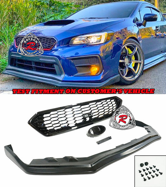CS Style Front Lip with JDM Front Grille For 2018-2021 Subaru WRX/WRX Sti