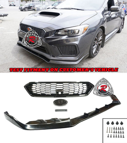 MPX Style Front Lip with JDM Front Grille For 2018-2021 Subaru WRX/WRX Sti