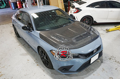 VR2 Style (Carbon Fiber) Hood For 2022-2025 Honda Civic 4Dr Sedan/5Dr Hatchback (Wont fit Type R FL5)