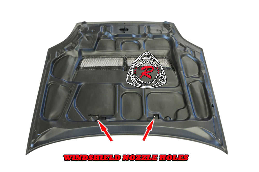 JS Style (Carbon Fiber) Hood with Nozzle Holes For 1999-2000 Honda Civic 2Dr/3Dr/4Dr