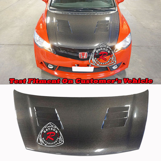 JS Style (Carbon Fiber) Hood For 2006-2011 Acura CSX 4Dr Sedan (Canadian Model)