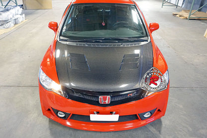 JS Style (Carbon Fiber) Hood For 2006-2011 Honda Civic (JDM Spec 4Dr Sedan)