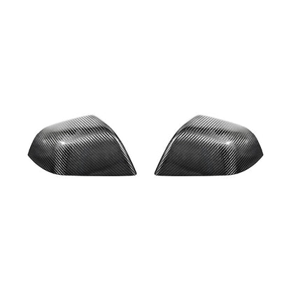 2024-Up Tesla Model 3 Dry Carbon Fiber Tape On Side Mirror Cap Covers Pair - MC-1280-BKCF