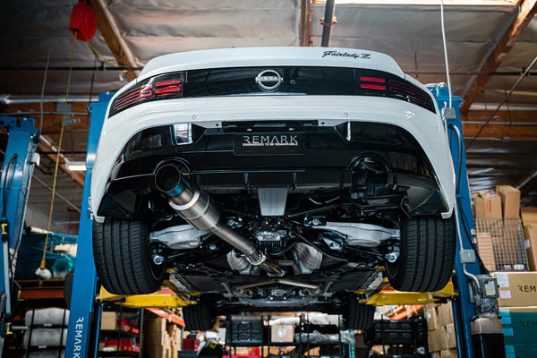 REMARK Catback Exhaust. Nissan 370Z. R1 Spec Single-Exit Titanium