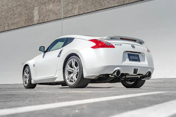 REMARK Axleback Exhaust. Nissan 370Z. Burnt Stainless Double Wall Tip