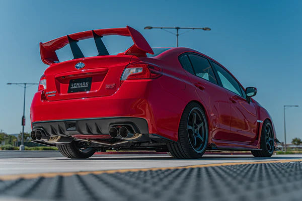 REMARK Catback Exhaust. Subaru WRX STi VA - Stainless Single 4" Quad Tips (Resonated)