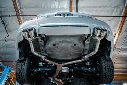 REMARK Axleback Exhaust. Subaru WRX STi GV Sedan. Burnt Stainless Double Wall Tip