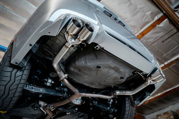 REMARK Axleback Exhaust. Subaru WRX STi GV Sedan. Burnt Stainless Double Wall Tip