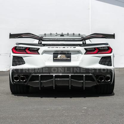 2020-Up Corvette C8 DRY CARBON FIBER Rear Bumper Diffuser Quad Exit