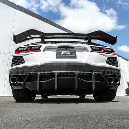 2020-Up Corvette C8 DRY CARBON FIBER Rear Bumper Diffuser Quad Exit