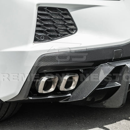 2020-Up Corvette C8 DRY CARBON FIBER Rear Bumper Diffuser Quad Exit