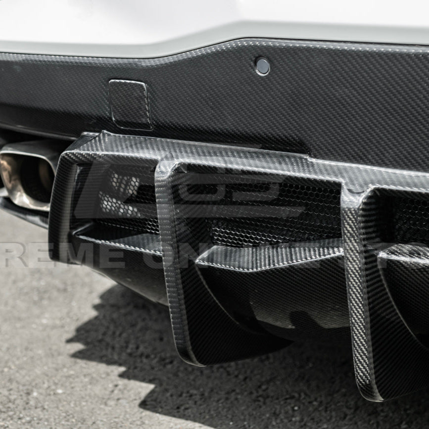 2020-Up Corvette C8 DRY CARBON FIBER Rear Bumper Diffuser Quad Exit