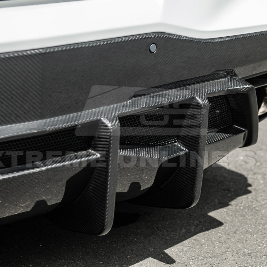 2020-Up Corvette C8 DRY CARBON FIBER Rear Bumper Diffuser Quad Exit