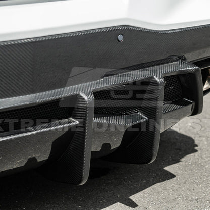 2020-Up Corvette C8 DRY CARBON FIBER Rear Bumper Diffuser Quad Exit