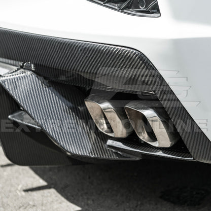 2020-Up Corvette C8 DRY CARBON FIBER Rear Bumper Diffuser Quad Exit