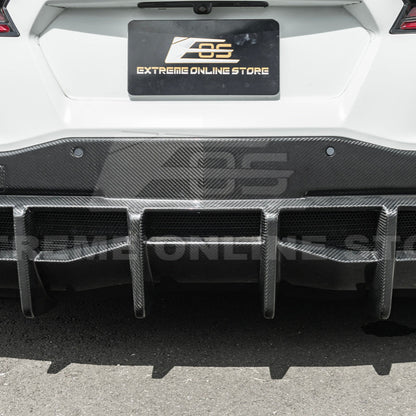 2020-Up Corvette C8 DRY CARBON FIBER Rear Bumper Diffuser Quad Exit
