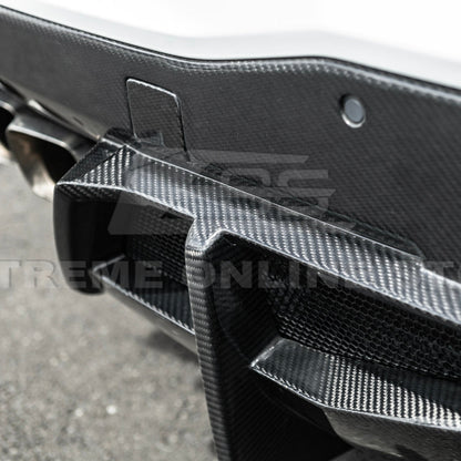2020-Up Corvette C8 DRY CARBON FIBER Rear Bumper Diffuser Quad Exit
