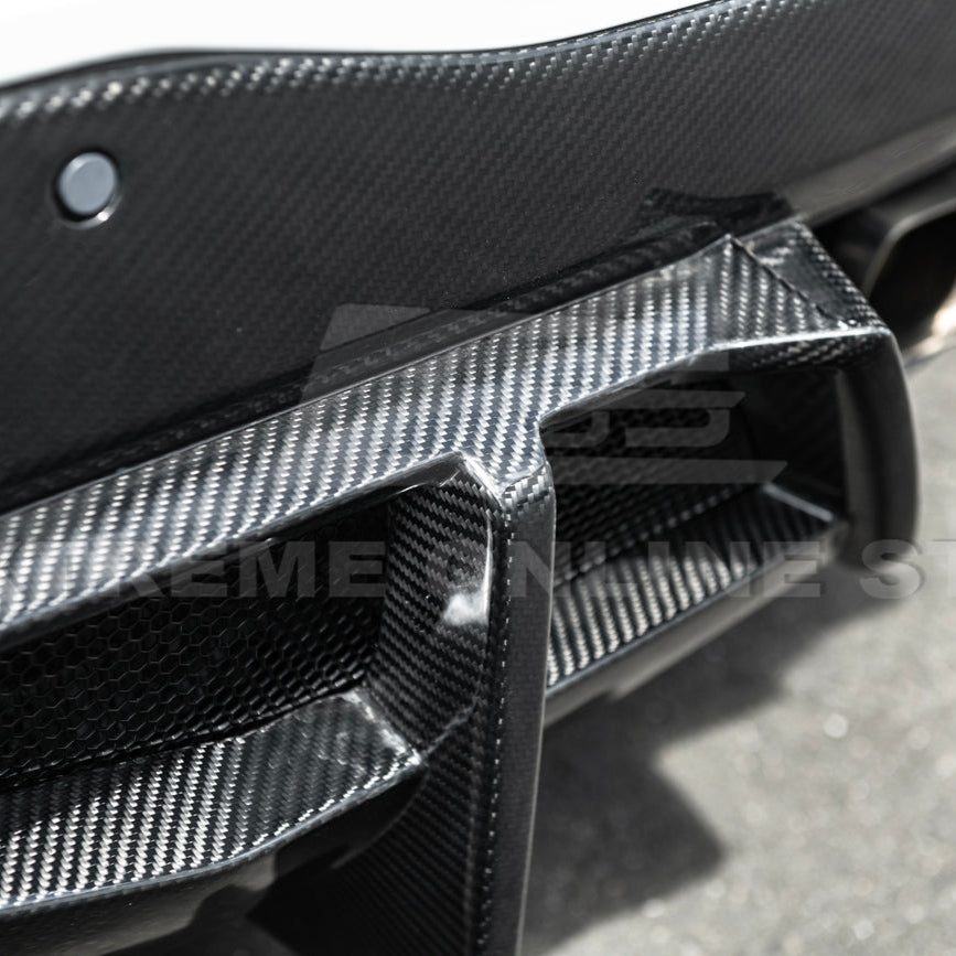 2020-Up Corvette C8 DRY CARBON FIBER Rear Bumper Diffuser Quad Exit