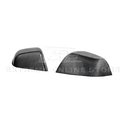 2024-Up Tesla Model 3 Dry Carbon Fiber Tape On Side Mirror Cap Covers Pair - MC-1280-BKCF