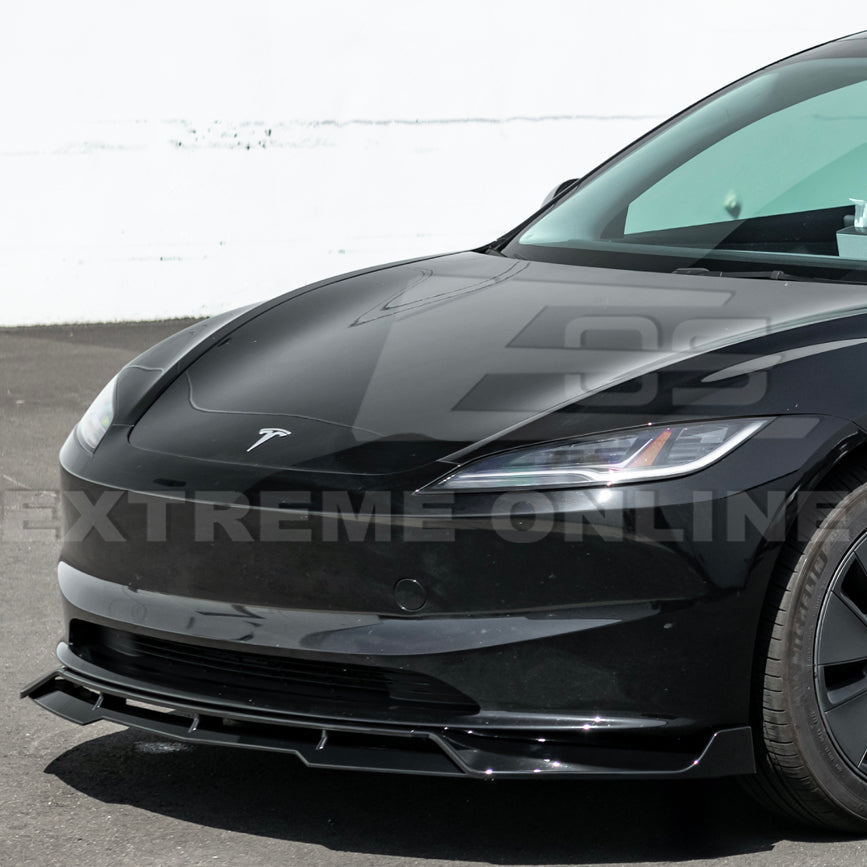 2024-Up Tesla Model 3 Performance Style Front Bumper Lip Splitter - FLIP-1131-ABS