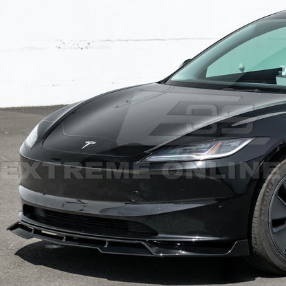 2024-Up Tesla Model 3 Performance Style Front Bumper Lip Splitter - FLIP-1131-ABS