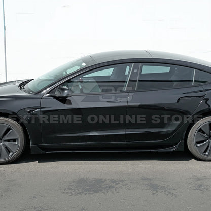 2024-Up Tesla Model 3 Track Style Side Skirts Rocker Panel - SS-1132-ABS