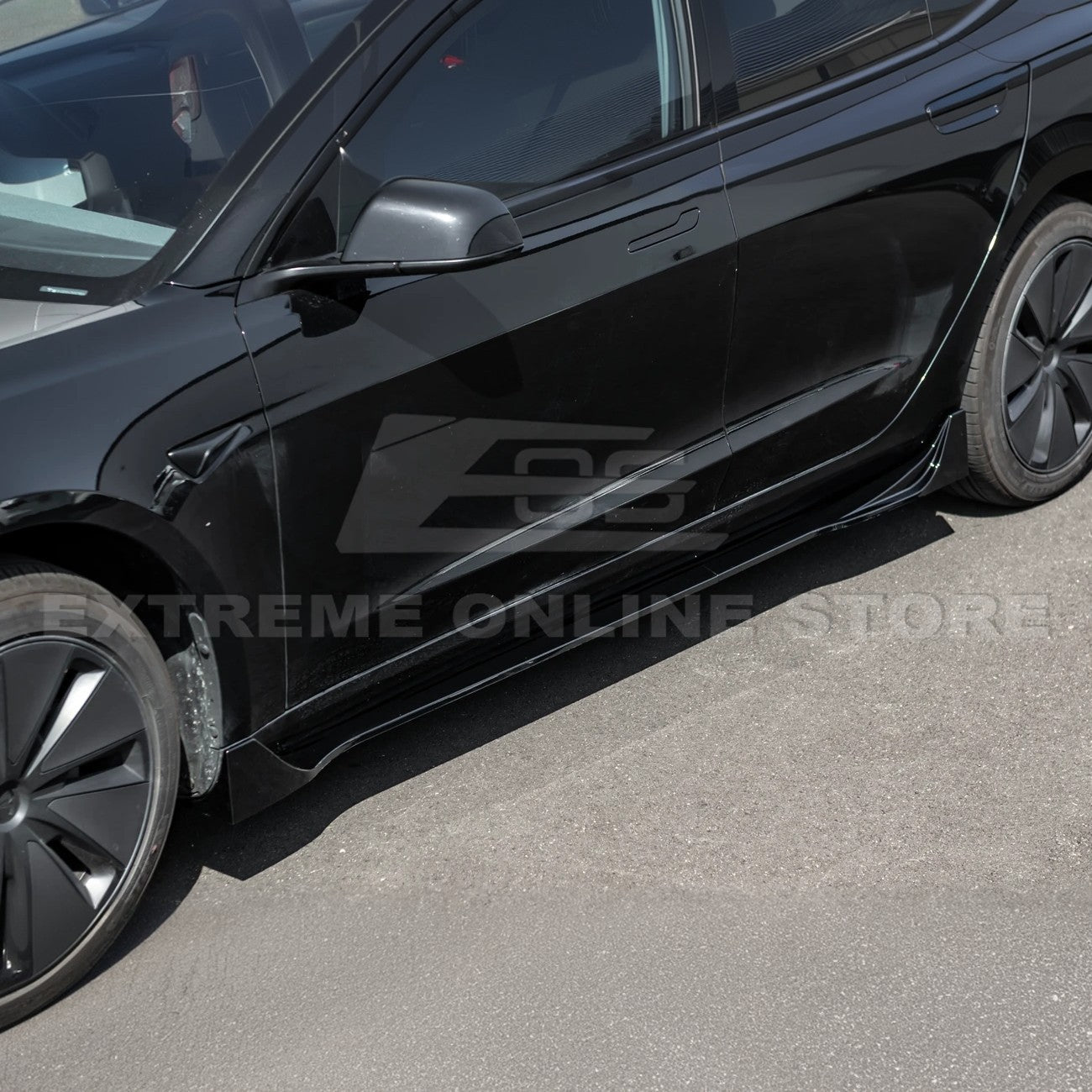 2024-Up Tesla Model 3 Track Style Side Skirts Rocker Panel - SS-1132-ABS