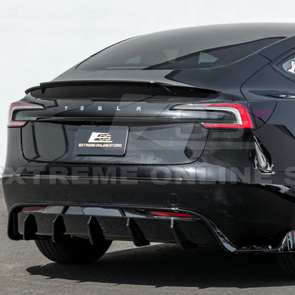 2024-Up Tesla Model 3 Performance Style Rear Bumper Diffuser Lip - DIFF-1133-ABS